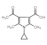 4-乙酰基-1-环丙基-2,5-二甲基-1H-吡咯-3-羧酸结构式
