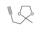 2-(3-Butyn-1-yl)-2-methyl-1,3-dioxolane结构式