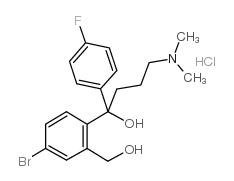 1-[4-溴-2-(羟基甲基)苯基]-4-(二甲基氨基)-1-(4-氟苯基)-1-丁醇盐酸盐结构式