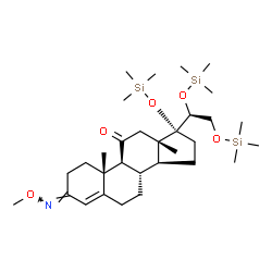 (20S)-3-(Methoxyimino)-17,20,21-tris(trimethylsiloxy)pregn-4-en-11-one结构式