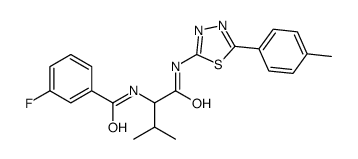 3-fluoro-N-[3-methyl-1-[[5-(4-methylphenyl)-1,3,4-thiadiazol-2-yl]amino]-1-oxobutan-2-yl]benzamide结构式