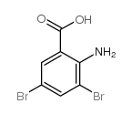 2-氨基-3,5-二溴苯甲酸结构式