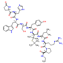 Luteinizing hormone-releasing factor (pig), 6-[3-[(1,1-dimethylethyl)thio]-d-valine]-9-(N-ethyl-l-prolinamide)-10-deglycinamide- structure