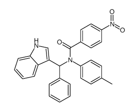 N-[1H-indol-3-yl(phenyl)methyl]-N-(4-methylphenyl)-4-nitrobenzamide结构式
