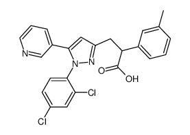 3-[1-(2,4-Dichloro-phenyl)-5-pyridin-3-yl-1H-pyrazol-3-yl]-2-m-tolyl-propionic acid Structure