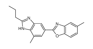 5-methyl-2-(7-methyl-2-propyl-3H-benzimidazol-5-yl)-1,3-benzoxazole结构式