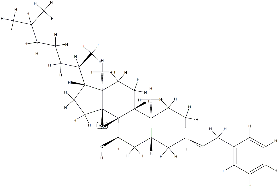 Cholestan-7-ol, 8,14-epoxy-3-(phenylmethoxy)-, (3beta,5alpha,7alpha,8a lpha)- Structure