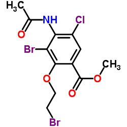 4-(乙酰氨基)-3-溴-2-(2-溴乙氧基)-5-氯苯甲酸甲酯结构式