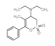 N,N-diethyl-5-methyl-2,2-dioxo-6-phenyl-3,4-dihydrooxathiin-4-amine结构式