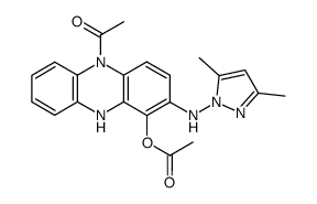 5-acetyl-2-((3,5-dimethyl-1H-pyrazol-1-yl)amino)-5,10-dihydrophenazin-1-yl acetate Structure
