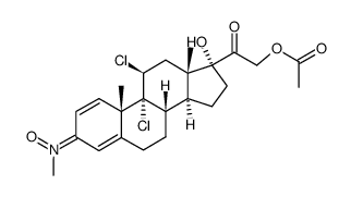 21-acetoxy-9α,11β-dichloro-17α-hydroxy-3-methyliminopregna-1,4-dien-20-one N-oxide结构式