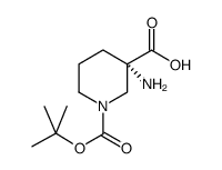 (S)-1-Boc-3-氨基哌啶-3-羧酸结构式