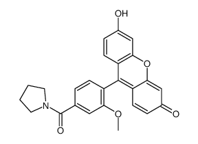 6-hydroxy-9-[2-methoxy-4-(pyrrolidine-1-carbonyl)phenyl]xanthen-3-one Structure