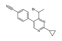 4-[4-(1-bromoethyl)-2-cyclopropylpyrimidin-5-yl]benzonitrile Structure