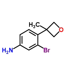 3-溴-4-(3-甲基氧杂环丁烷-3-基)苯胺结构式
