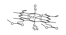 nitrosyl(protoporphyrin IX dimethyl esterato)iron(II) imidazolate complex Structure