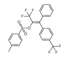 (Z)-3,3,3-trifluoro-1-phenyl-2-tosyloxy-1-(4-trifluoromethylphenyl)propene结构式
