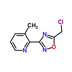 2-(5-Chloromethyl-[1,2,4]oxadiazol-3-yl)-3-methyl-pyridine structure