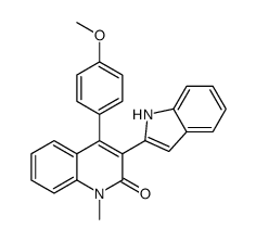 3-(1H-2-吲哚基)-4-(4-甲氧基苯基)-1-甲基-1H-2-喹啉酮结构式