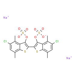 5,5'-Dichloro-4,4',7,7'-tetramethyl-2,2'-bibenzo[b]thiophene-3,3'-diol bis(sulfuric acid sodium) salt Structure