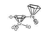 (η6-p-(MeO)(cyclopentadienyl)Fe(carbonyl)2)C6H4)chromium tricarbonyl结构式