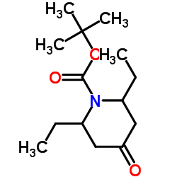 2,6-二乙基-4-氧代哌啶-1-羧酸叔丁酯结构式