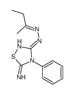 N-(butan-2-ylideneamino)-5-imino-4-phenyl-1,2,4-thiadiazol-3-amine结构式