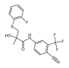 N-[4-cyano-3-(trifluoromethyl)phenyl]-3-[(2-fluorophenyl)thio]-2-hydroxy-2-methyl-propanamide Structure
