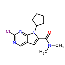 2-Chloro-7-cyclopentyl-N,N-dimethyl-7H-pyrrolo[2,3-d]pyrimidine-6-carboxamide structure
