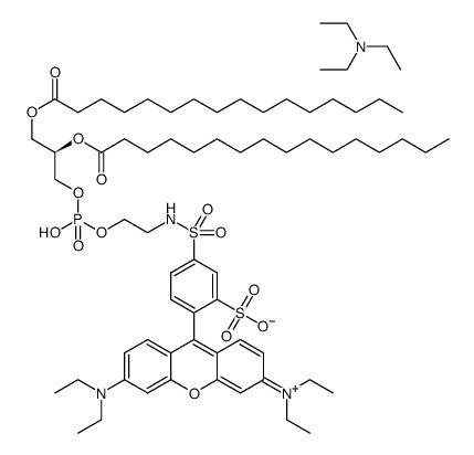 罗丹明DHPE [罗丹明B 1,2-二十六烷酰基-sn-甘油-3-磷酸乙醇胺,三乙铵盐]结构式