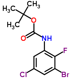 Carbamic acid, N-(3-bromo-5-chloro-2-fluorophenyl)-, 1,1-dimethylethyl ester Structure