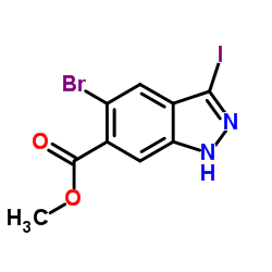 Methyl 5-bromo-3-iodo-1H-indazole-6-carboxylate Structure