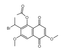 (+/-)-5-acetoxy-6-(1-bromoethyl)-2,7-dimethoxynaphthoquinone结构式