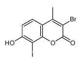 3-bromo-7-hydroxy-8-iodo-4-methylchromen-2-one Structure