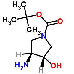 反式-3-氨基-1-Boc-4-羟基吡咯烷结构式