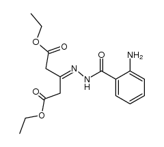 3-(2-aminobenzoylhydrazono)pentanedioc acid diethyl ester Structure