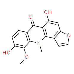 Furo[2,3-c]acridin-6(11H)-one, 5,9-dihydroxy-10-methoxy-11-methyl- Structure