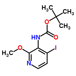 (4-碘-2-甲氧基吡啶-3-基)氨基甲酸叔丁酯结构式