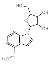 7H-Pyrrolo[2,3-d]pyrimidine,4-(methylthio)-7-b-D-ribofuranosyl- Structure