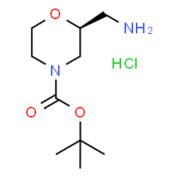 (S)-2-(氨基甲基)吗啉-4-羧酸叔丁酯盐酸盐结构式