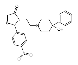 3-[2-(4-hydroxy-4-phenyl-1-piperidyl)ethyl]-2-(4-nitrophenyl)thiazolid in-4-one结构式
