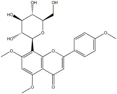 8-β-D-Glucopyranosyl-5,7-dimethoxy-2-(4-methoxyphenyl)-4H-1-benzopyran-4-one Structure