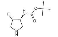 N-[反式-4-氟吡咯烷-3-基]氨基甲酸叔丁酯结构式