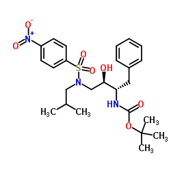 [(1S,2R)-1-苄基-2-羟基-3-[异丁基[(4-硝基苯基)磺酰]氨基]丙基]氨基甲酸叔丁酯结构式