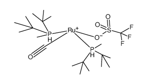RuH(OTf)(CO)(P(t)Bu2Me)2 Structure