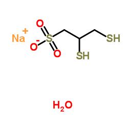 2,3-二巯基-1-丙磺酸钠一水合物结构式