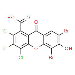 1-CARBOXYL-5,7-DIBROMO-6-HYDROXY-2,3,4-TRICHLOROXANTHONE结构式
