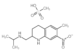 (Isopropyl)((1,2,3,4-tetrahydro-6-methyl-7-nitro-2-quinolyl)methyl)ammonium methanesulphonate结构式