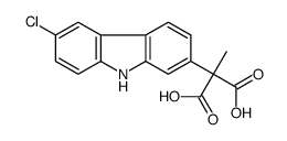 2-(6-chloro-9H-carbazol-2-yl)-2-methylpropanedioic acid结构式