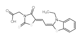 [5-[2-(3-乙基-3H-苯并噻唑-2-亚基)乙亚基]-4-氧代-2-硫酮噻唑烷-3-基]乙酸结构式